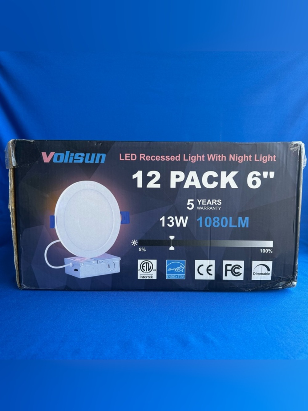 LED Recessed Light with Night Light - 12 Pack, 6”